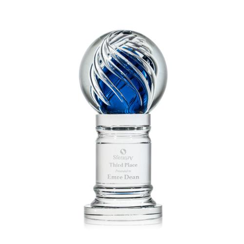 Corporate Awards - Glass Awards - Art Glass Awards - Genista Spheres on Colverstone Base Glass Award