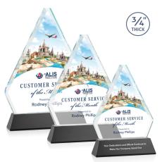 Employee Gifts - Fyreside Full Color Black on Newhaven Diamond Crystal Award