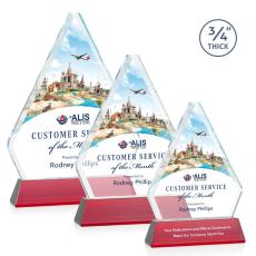 Employee Gifts - Fyreside Full Color  Red on Newhaven Diamond Crystal Award