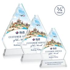 Employee Gifts - Fyreside Full Color Clear on Newhaven Diamond Crystal Award