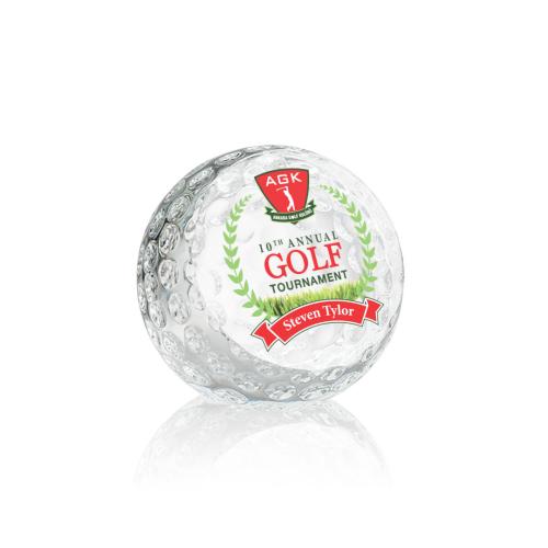 Corporate Gifts, Recognition Gifts and Desk Accessories - Paperweights - Golf Ball Full Color Paperweight