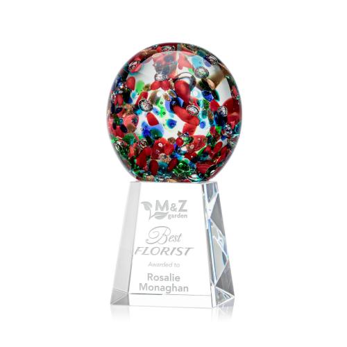 Corporate Awards - Glass Awards - Art Glass Awards - Fantasia Spheres on Celestina Base Glass Award
