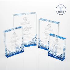 Employee Gifts - Elektra Blue Rectangle Acrylic Award