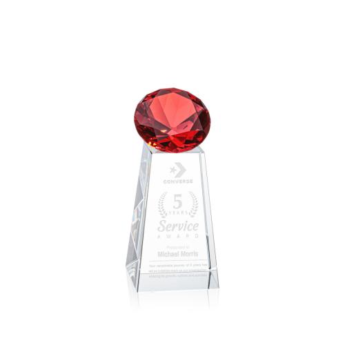 Corporate Awards - Crystal Awards - Colored Crystal - Red Crystal Awards - Novita Ruby Crystal Award