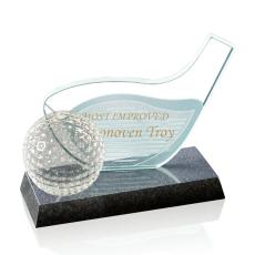 Employee Gifts - Golf Driver & Ball Abstract / Misc Glass Award