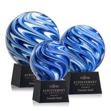 Employee Gifts - Naples Black on Robson Base Spheres Glass Award