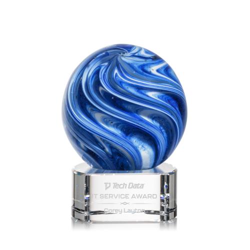 Corporate Awards - Glass Awards - Art Glass Awards - Naples Clear on Paragon Base Spheres Glass Award