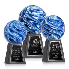 Employee Gifts - Naples Spheres on Tall Marble Base Glass Award