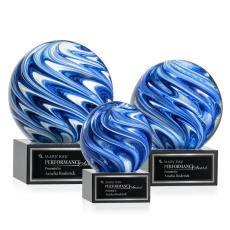 Employee Gifts - Naples Black on Hancock Base Spheres Glass Award