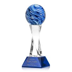 Employee Gifts - Naples Blue on Langport Base Spheres Glass Award