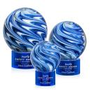 Naples Blue on Marvel Base Spheres Glass Award