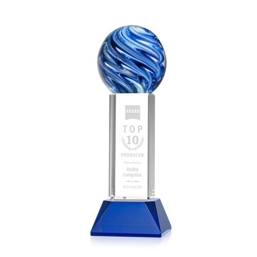 Corporate Awards - Glass Awards - Art Glass Awards - Naples Spheres on Stowe Base Glass Award