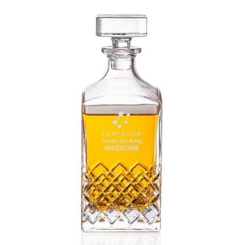 Corporate Recognition Gifts - Etched Barware - Longford Decanter