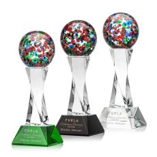 Employee Gifts - Fantasia Clear on Langport Base Spheres Glass Award