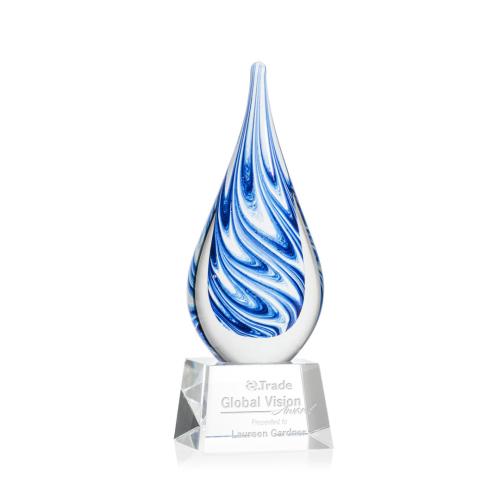 Corporate Awards - Glass Awards - Art Glass Awards - Marlin on Robson Base - Clear