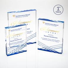 Employee Gifts - Chestham Full Color Blue Rectangle Acrylic Award
