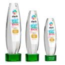 Hoover Full Color Green on Paragon Base Obelisk Crystal Award