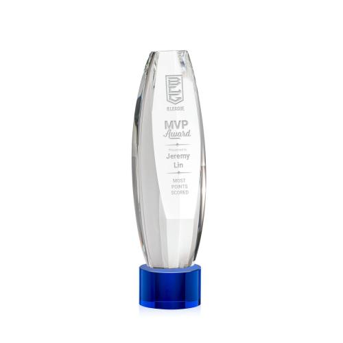 Corporate Awards - Hoover Blue on Marvel Base Obelisk Crystal Award