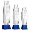 Hoover Blue on Robson Base Obelisk Crystal Award