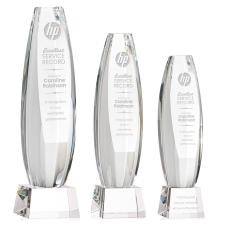 Employee Gifts - Hoover Clear on Robson Base Obelisk Crystal Award