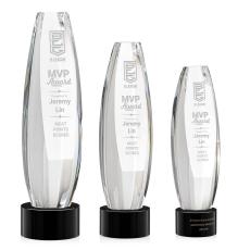 Employee Gifts - Hoover Black on Marvel Base Obelisk Crystal Award