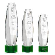 Employee Gifts - Hoover Green on Marvel Base Obelisk Crystal Award