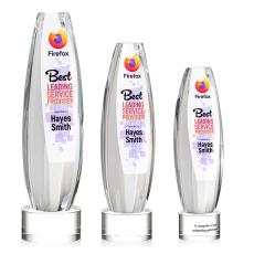 Employee Gifts - Hoover Full Color Clear on Marvel Base Obelisk Crystal Award