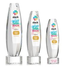 Employee Gifts - Hoover Full Color Clear on Paragon Base Obelisk Crystal Award