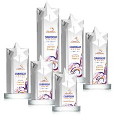 Employee Gifts - Berkeley Full Color Clear on Condor Base Star Crystal Award