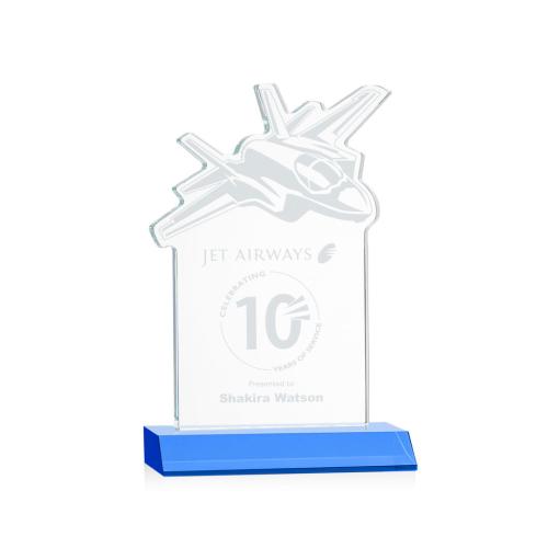 Corporate Awards - Top Gun Sky Blue Abstract / Misc Crystal Award