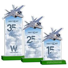 Employee Gifts - Top Gun Full Color Green Abstract / Misc Crystal Award
