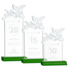 Employee Gifts - Top Gun Green Abstract / Misc Crystal Award