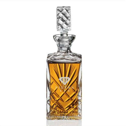 Corporate Recognition Gifts - Etched Barware - Cavanaugh Square Decanter