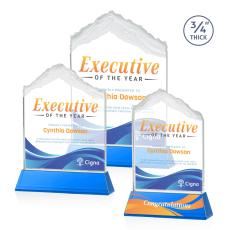 Employee Gifts - Everest Full Color Sky Blue on Newhaven Peak Crystal Award