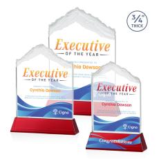 Employee Gifts - Everest Full Color Red on Newhaven Peak Crystal Award