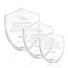 Employee Gifts - Polaris Shield Silver Abstract / Misc Acrylic Award