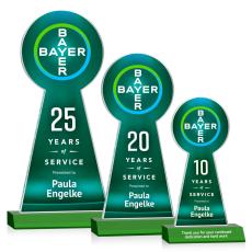 Employee Gifts - Laidlaw Full Color Green Obelisk Crystal Award