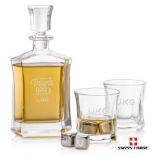 Employee Gifts - Avalon 3pc Decanter Set & S/S Ice Cubes