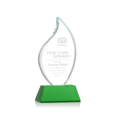 Corporate Awards - Odessy Green on Newhaven Flame Crystal Award