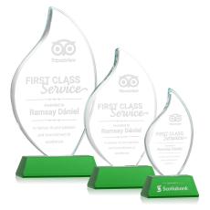 Employee Gifts - Odessy Green on Newhaven Flame Crystal Award