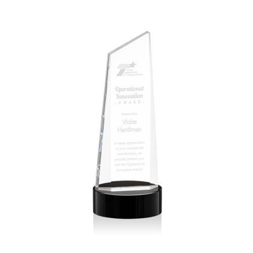 Corporate Awards - Belmont Tower Black on Stanrich Base Obelisk Crystal Award
