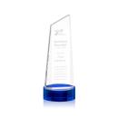 Belmont Tower Blue on Stanrich Base Obelisk Crystal Award