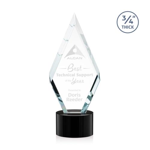 Corporate Awards - Richmond Black on Marvel Base Diamond Crystal Award