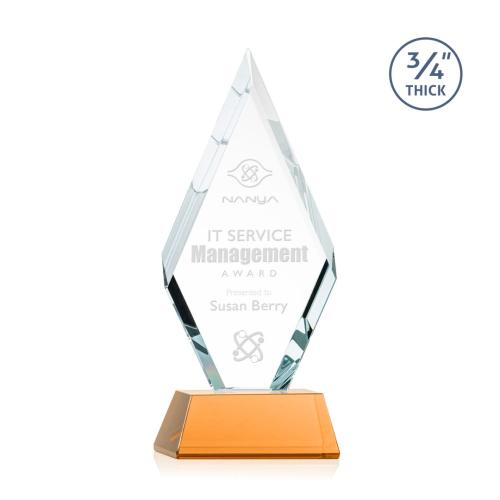 Corporate Awards - Richmond Amber on Newhaven Base Diamond Crystal Award