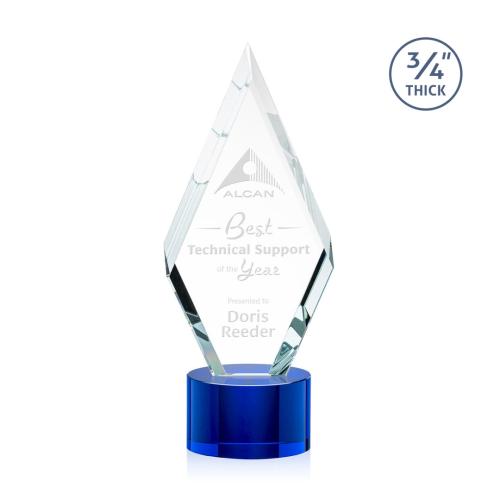 Corporate Awards - Richmond Blue on Marvel Base Diamond Crystal Award