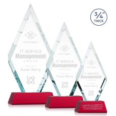 Employee Gifts - Richmond Red on Newhaven Base Diamond Crystal Award