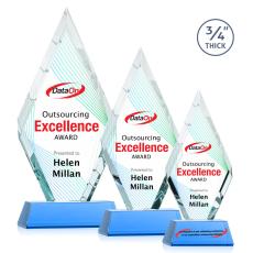 Employee Gifts - Richmond Full Color Sky Blue on Newhaven Diamond Crystal Award