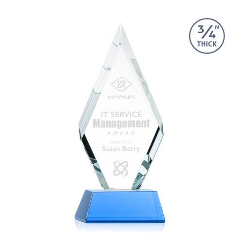 Corporate Awards - Richmond Sky Blue on Newhaven Base Diamond Crystal Award