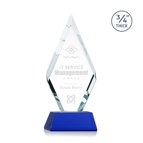 Corporate Awards - Richmond Blue on Newhaven Base Diamond Crystal Award