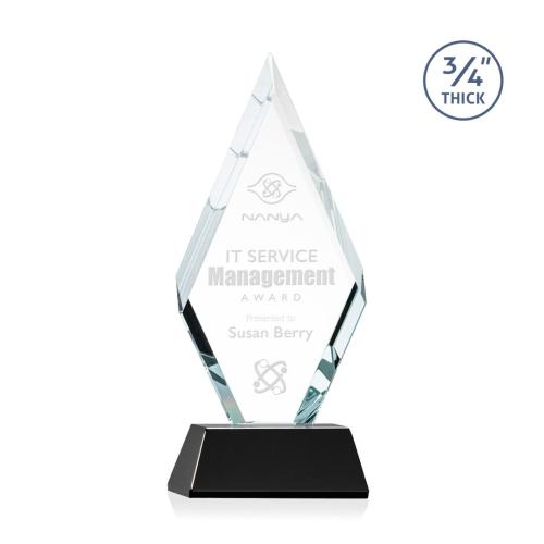 Corporate Awards - Richmond Black on Newhaven Base Diamond Crystal Award